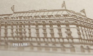 Adlon-Mappe Lasergravur / Papiergravur. Palegra® veredelt Print.