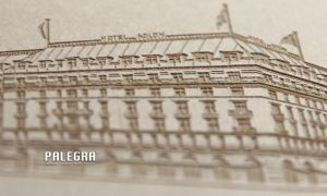Adlon-Mappe Lasergravur / Papiergravur. Palegra® veredelt Print.