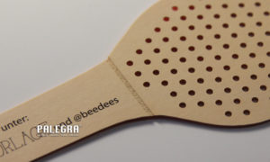 Lasergravur / Laserschnitt Beedees-Werbegeschenk